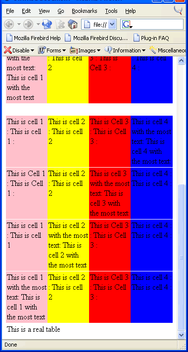 swqushed table example